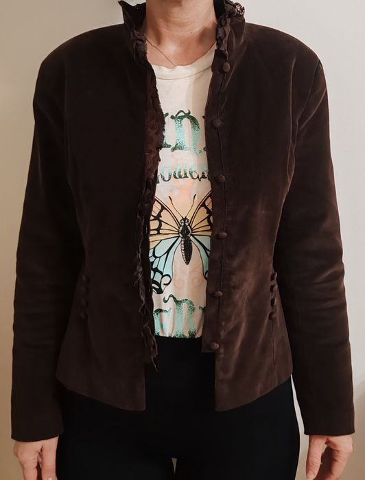 Sacou Elegant Maro Ciocolatiu – Catifea Raiată