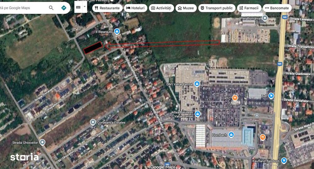 Teren Corbeanca Institutului 1064 mp / 2207 mp la 250 m de mall si DN1