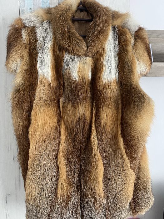 Vesta blana naturala de vulpe