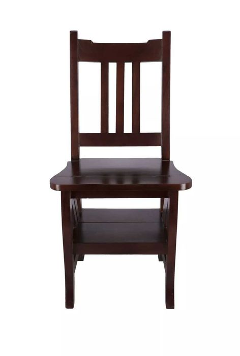 Scaun multifuncțional din lemn masiv, transformabil în scară 2 în 1