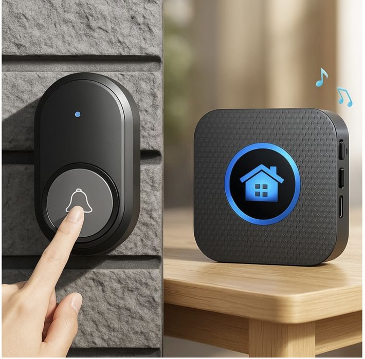 Дверной звонок с кнопкой.