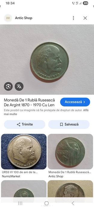 Monede argint  1 rubla ruseasca