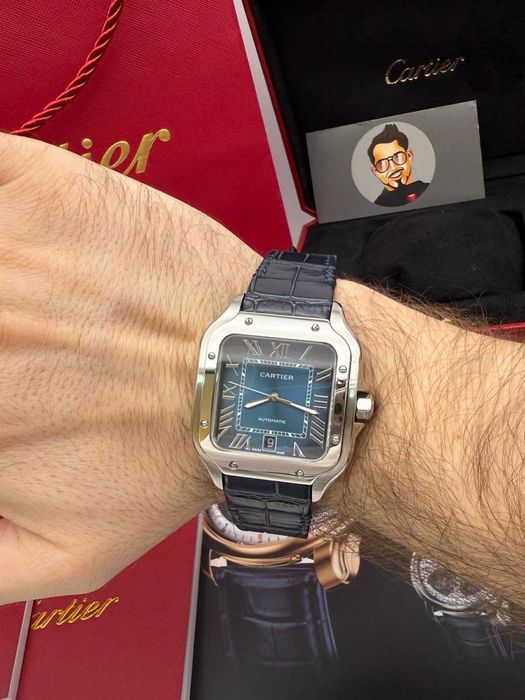 Cartier santos 100 синьо