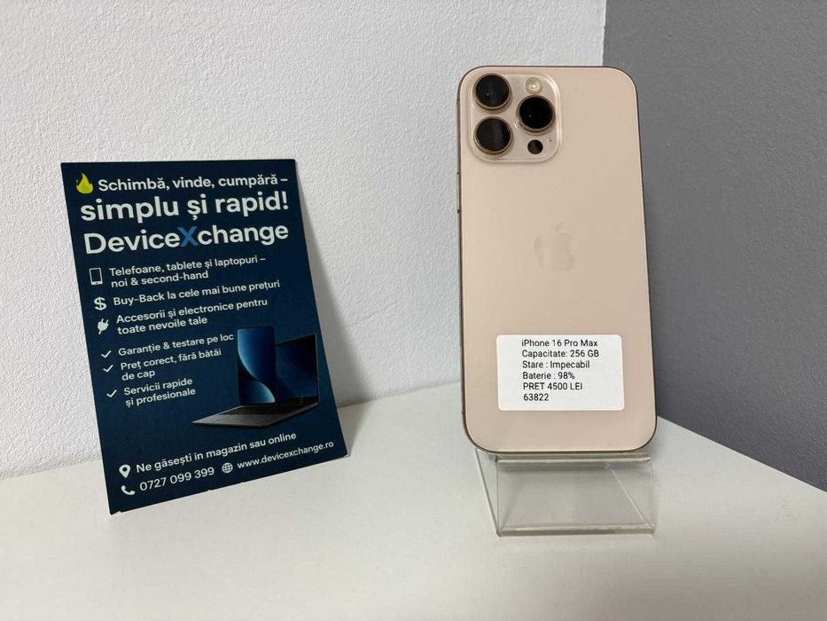iPhone 16 Pro Max 256 98% Impecabil * Garantie *Buy Back*deviceXchange