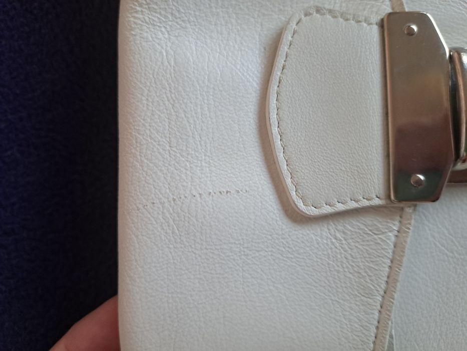 Чанта бяла естествена кожа Vittoria Mango, Italia