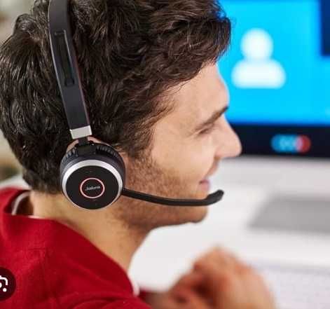 Casti cu microfon Jabra Evolve 40 Mono Microsoft, USB-c, Black-Red