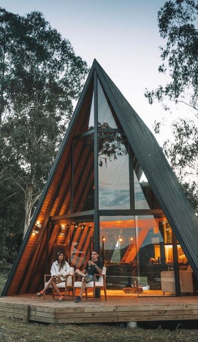 Компактный A-frame дом для небольшого участка