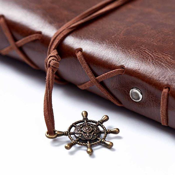 Agenda stil nautic format A6 150 pagini coperta din piele artificiala