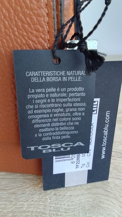 Кожена чанта Tosca Blu Livigno с релеф