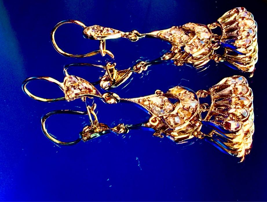 Серьги старинные с алмазами