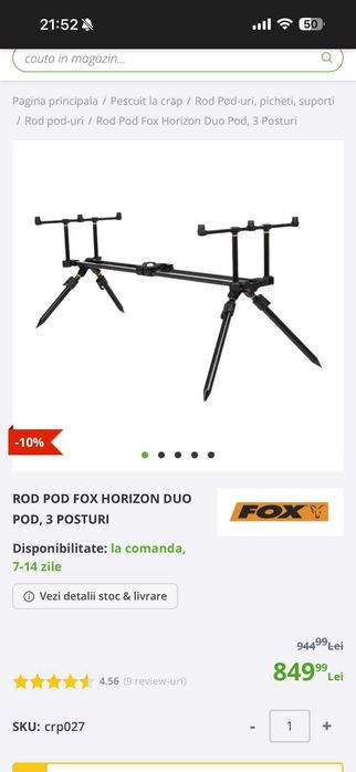Vand rod pod fox horizon duo