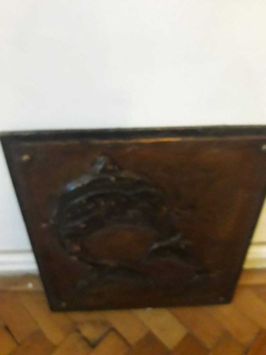 Tablou din cupru cu tenta delofin