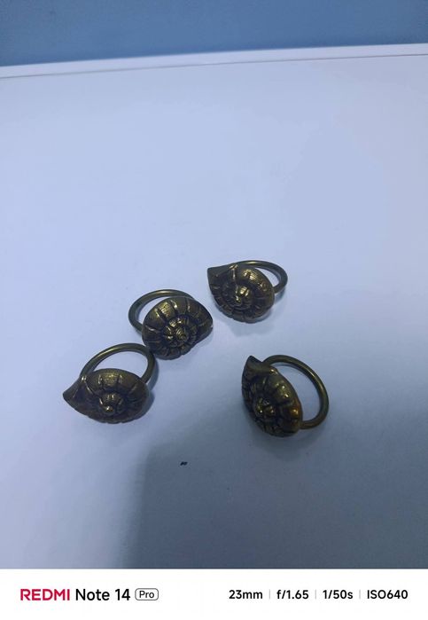 Винтидж месингови спирални пръстени за салфетки