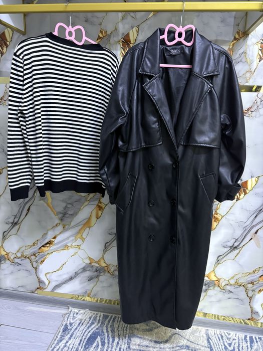 Кожи зам плащ + свитер