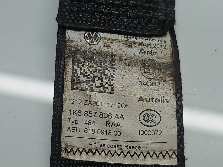 Centura dreapta spate Volkswagen Golf 6 (5K1) [Fabr 2009-2013] 1K6857