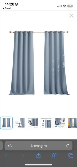 Draperii cu Inele Metalice PONY DANCE Opace Blackout cu protectie termica, 140 x 245 cm