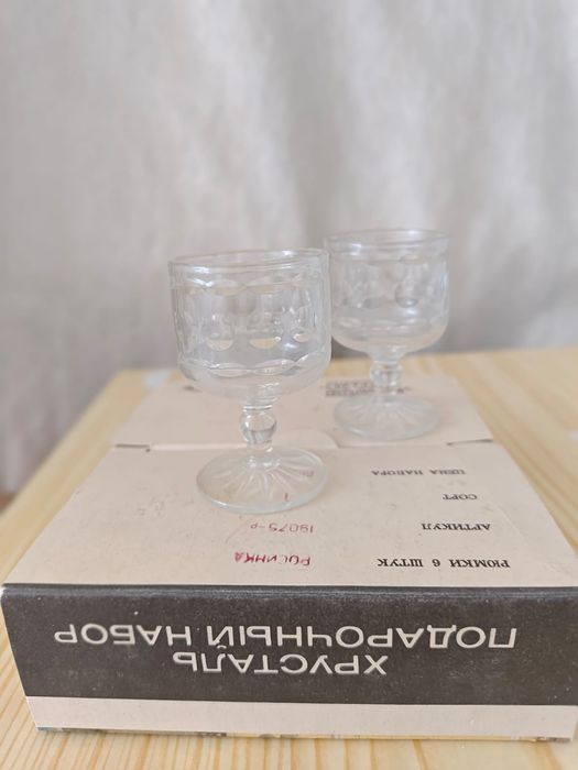 Набор рюмок «Росинка», хрусталь, СССР (6 шт.)