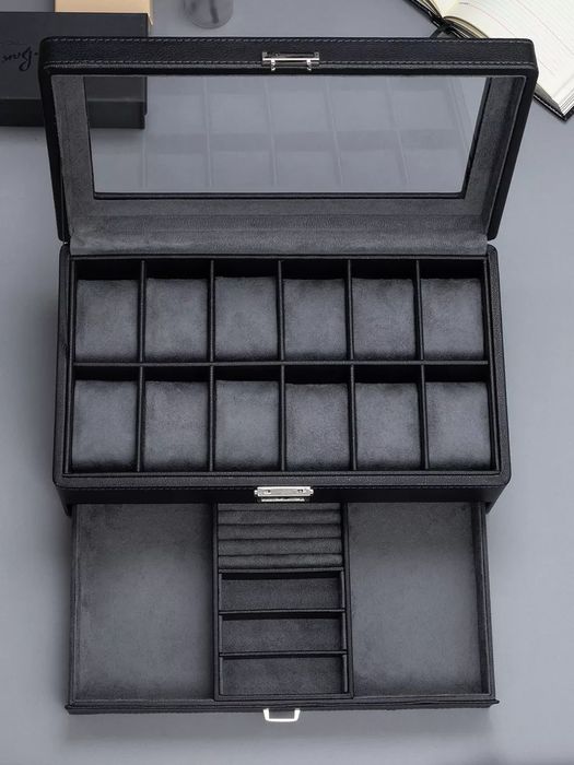 Шкатулка для часов очков и украшений большая с замком