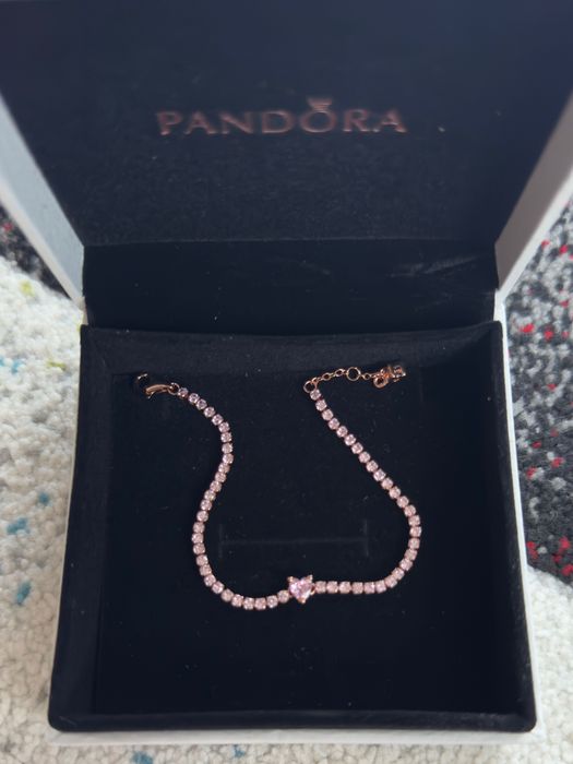 Pandora Bratarica Inimioara Roz 16-17-18cm Ajustabila