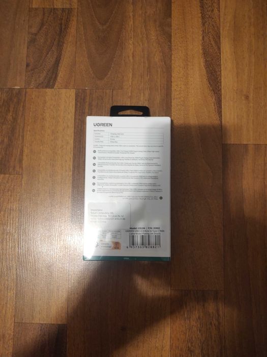 Ugreen  USB la USB-C, 3A, 5Gbps, 1m, Negru