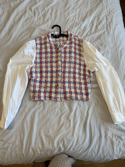 ZARA Риза с плетиво детайл