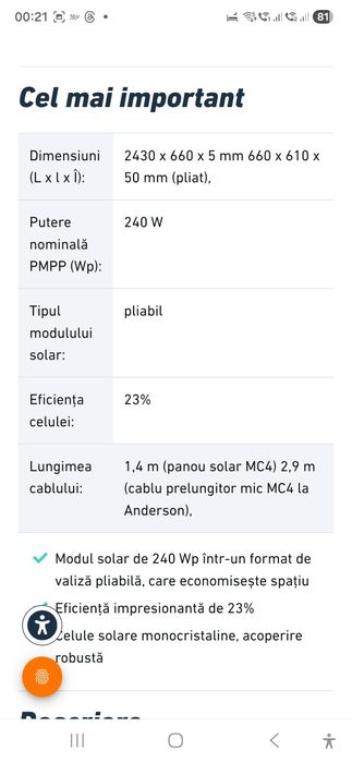 Panou fotovoltaic 240 w Helios