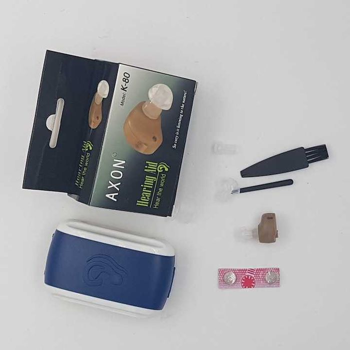 Aparat auditiv intraauricular,in ureche,4silicoane, baterii inclusenou