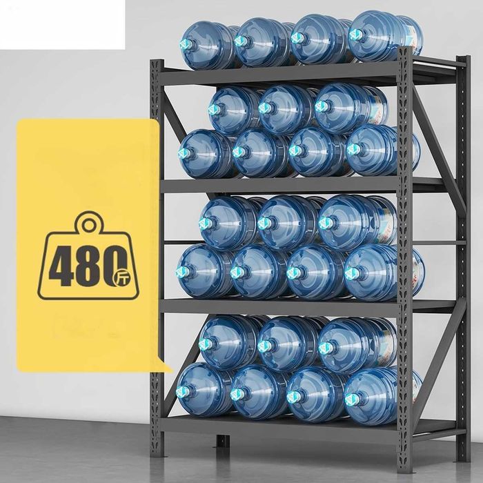 Подвальный металлический стеллаж с прочными регулируемыми полками optm