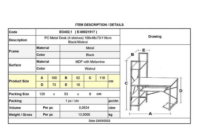 Удобный компьютерный стол с полками — для работы и учебы m35