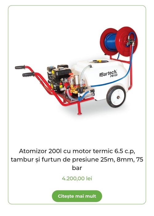 Atomizor 200l cu motor termic 6.5 CP
