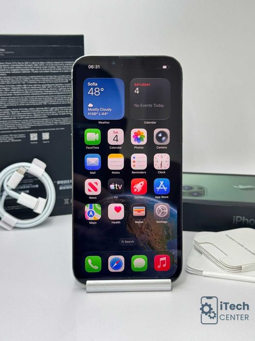 iPhone 13 Pro MAX 256GB Green, 100% батерия, ОТЛИЧЕН, 1г. ГАРАНЦИЯ!