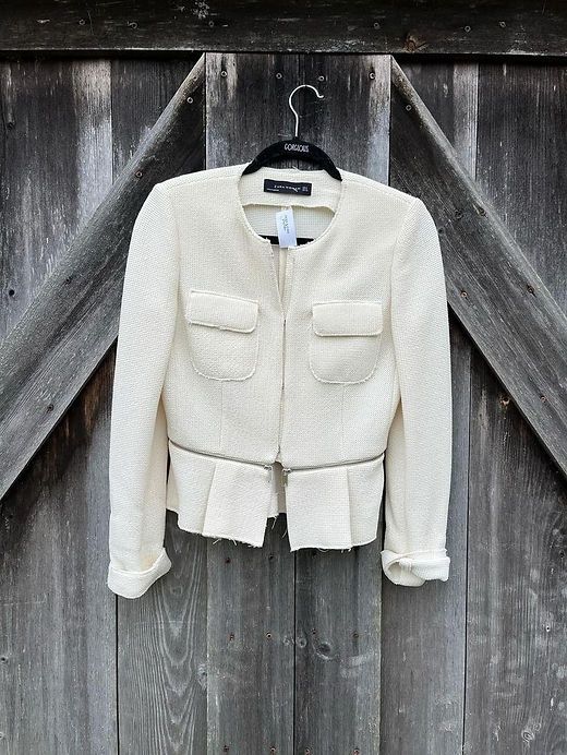 Jacheta scurta alba Zara S