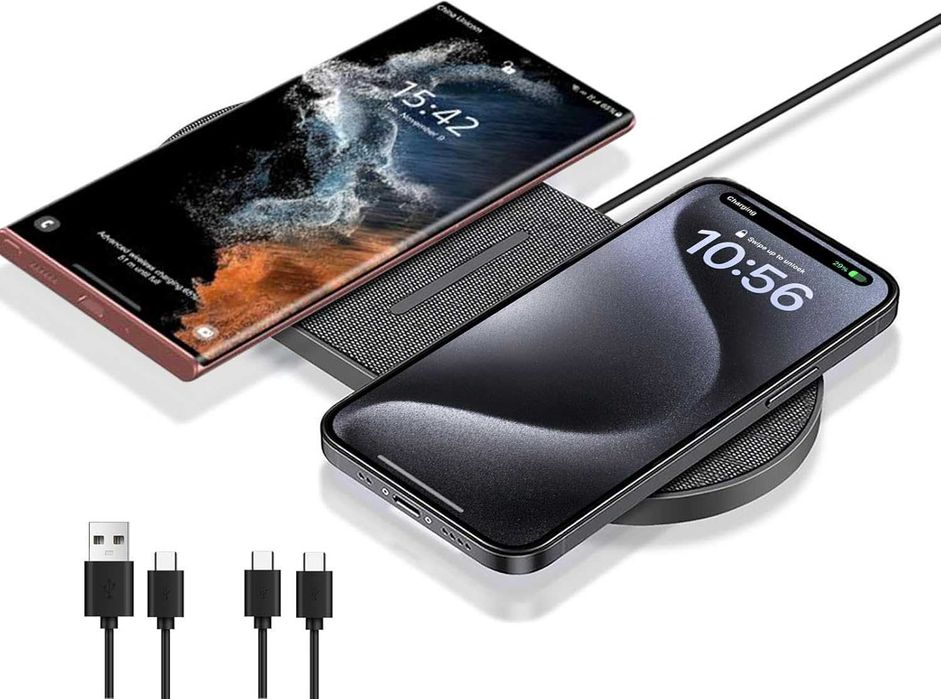 Incarcator wireless dublu 40W fast charge telefon + casti