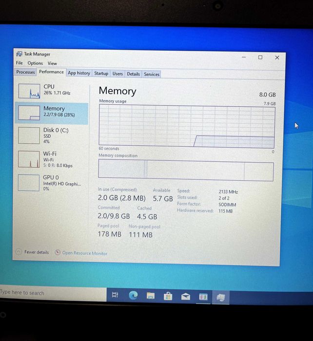 Лаптоп Lenovo ThinkPad 13, Intel Core i3 7100U, 8GB ram