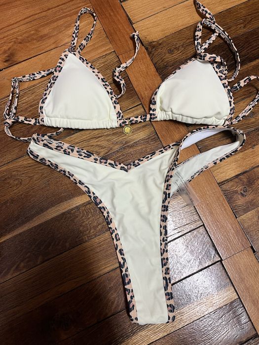 Бански с леопардов принт ХС