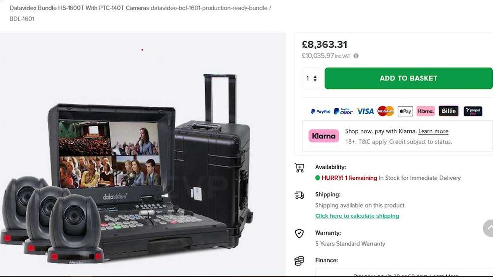 Kit complet Datavideo pentru streaming live