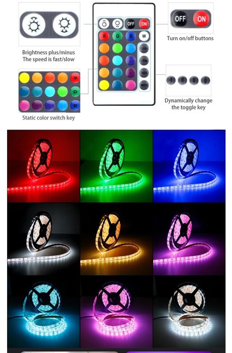 Светодиодная лента для компьютера и для помещений 5метров