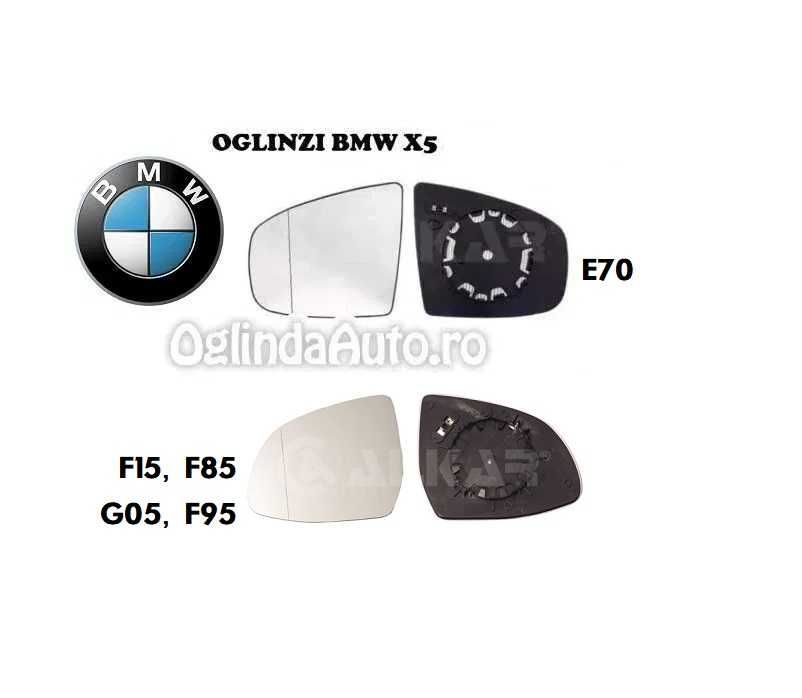 Oglinda BMW X5 E70 F15 geam sticla oglinzi stanga dreapta MONTAJ GRATU