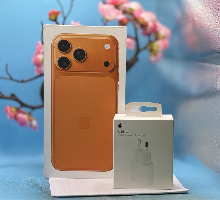 НОВ! Apple iPhone 17 Pro Max, 256GB, 5G, Cosmic Orange + адаптер Apple