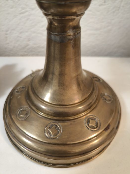 Старинна немска газена лампа Prima Rund-Brenner – Ръчно рисувана (около 1900 г.)