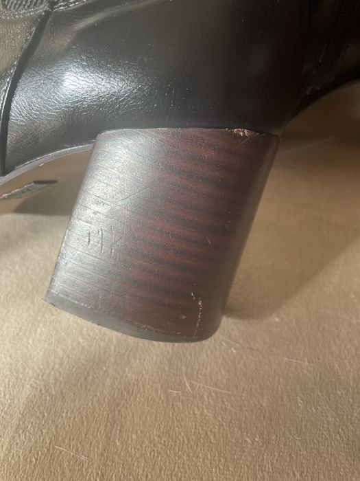 Cizme negre Moda in Pelle marimea 39 piele toc gros