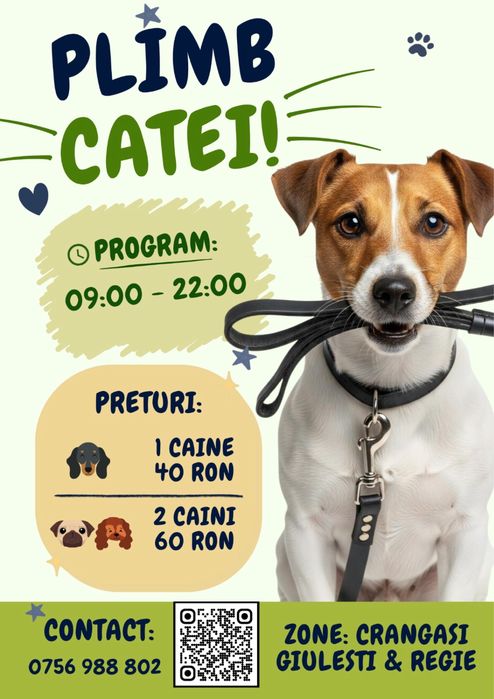 Plimb catei in zona Crangasi - Giulesti - Regie