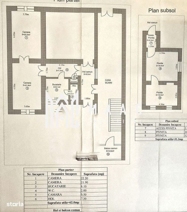 Apartament 2 camere garaj pivnita 31mp  zona Andrei Saguna