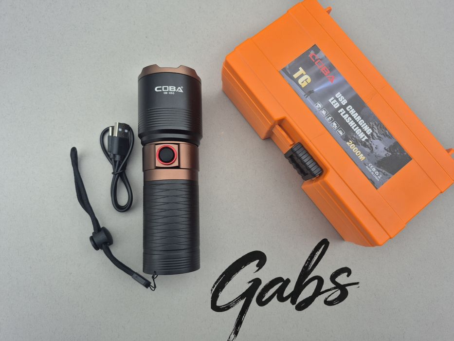 Мощен LASER LED фенер COBA CB-X53 ,2000м в пластмасова кутия