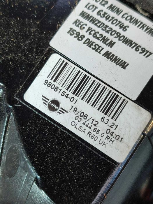 Stop aripă spate dreaptă SUV Mini Countryman R60 2012 1.6 Diesel 82kW Cod OEM: 63219808154 (5G3)
