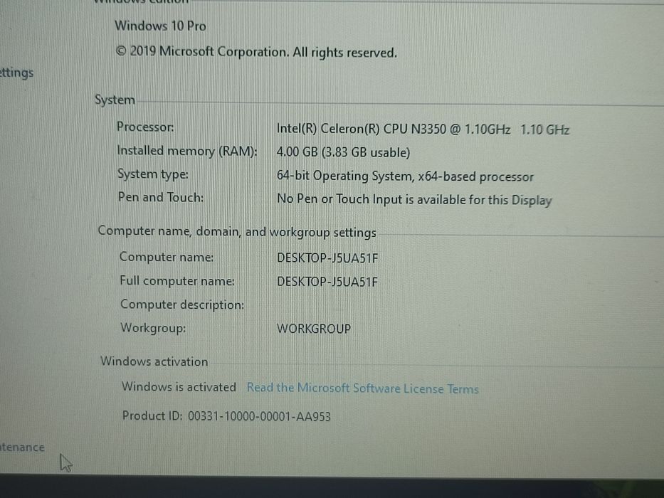 Laptop Acer ES1-533 - intel/4gb/128gb/Video intel/Baterie 2h