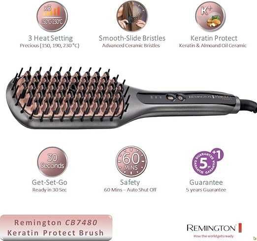 Електрическа четка за коса Remington Keratin Protect CB7480  230°C