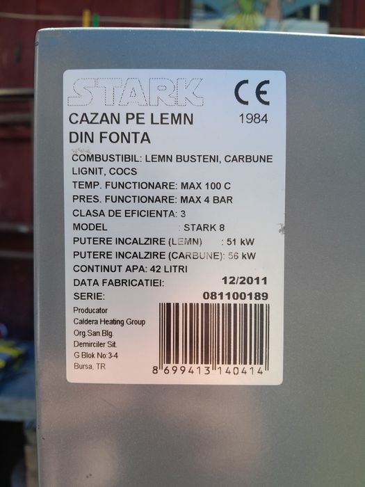 Centrala termica pe lemne din fonta