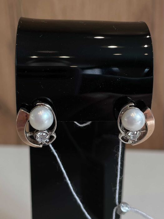 Сребърни дамски обеци с инкрустации – проба 925