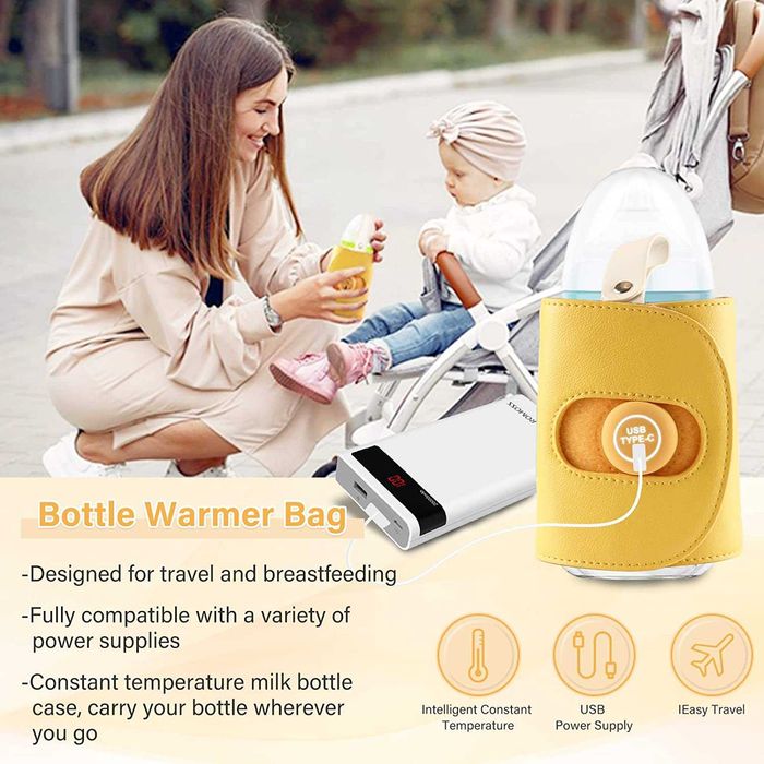 Преносима чанта за подгряване на бебешко шише, USB акумулаторнo